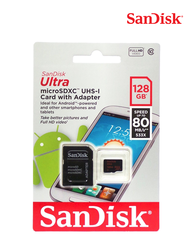 Sandisk Ultra MicroSDXC 128GB - 80MB/S